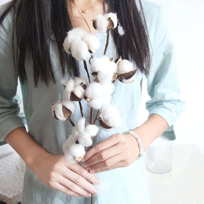 10 Head Artificial Cotton Flower