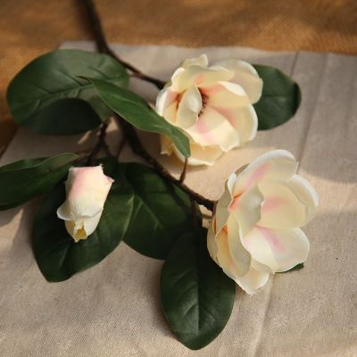 3 Head Magnolia Flower Simulation Artificial Fllower Home Decoration