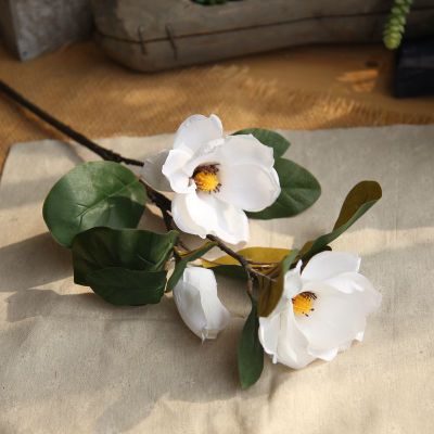 3 Head Magnolia Flower Simulation Artificial Fllower Home Decoration