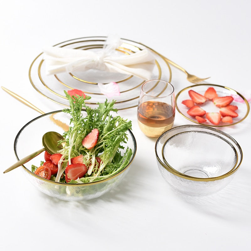 Nordic Glass Clear/Gold Dinnerware