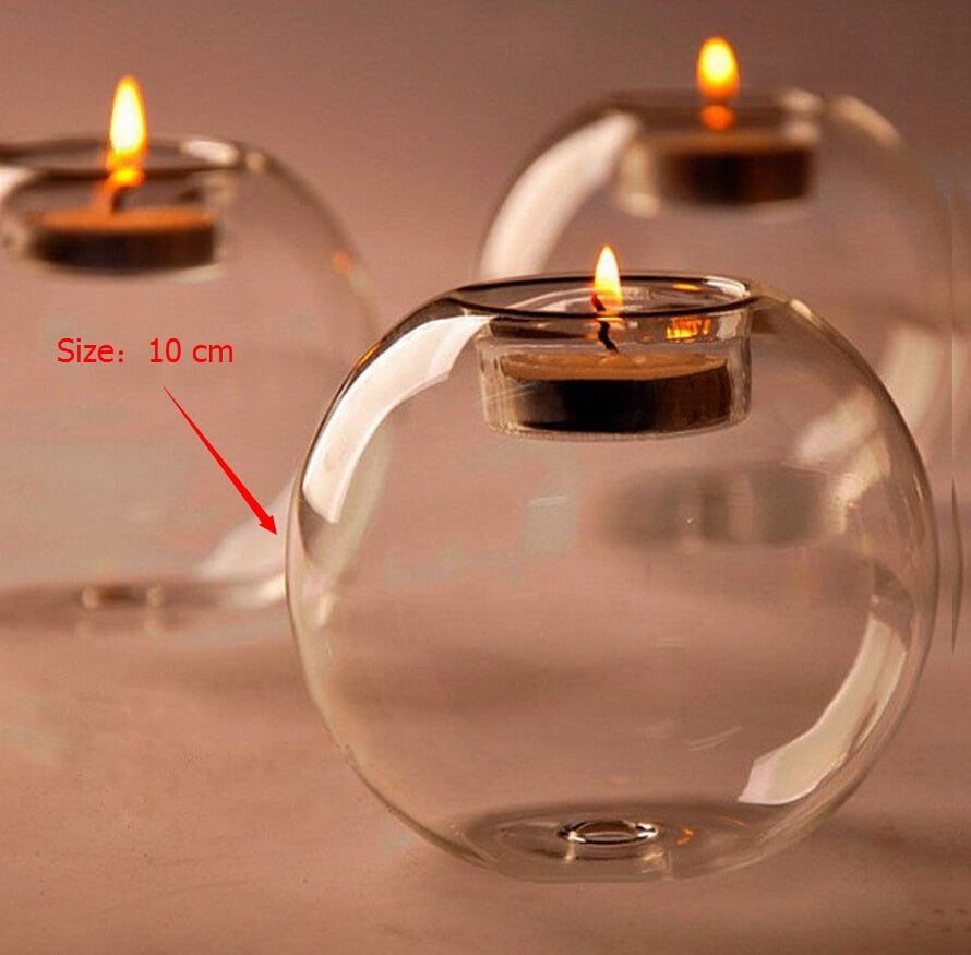 Europe style crystal clear glass hollow candle holder