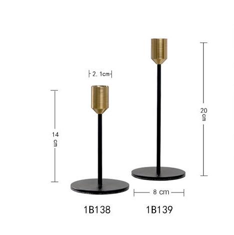 Brass Gold Black Taper Candlestick Holders