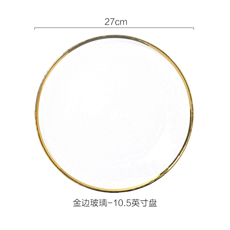 Nordic Glass Clear/Gold Dinnerware