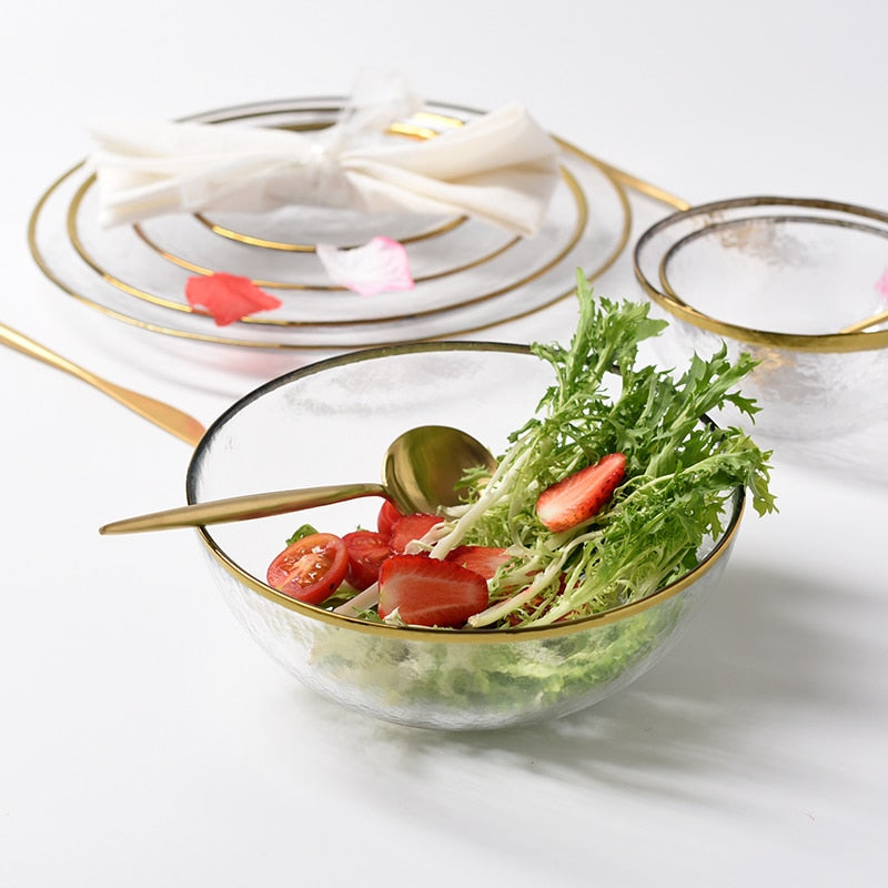 Nordic Glass Clear/Gold Dinnerware