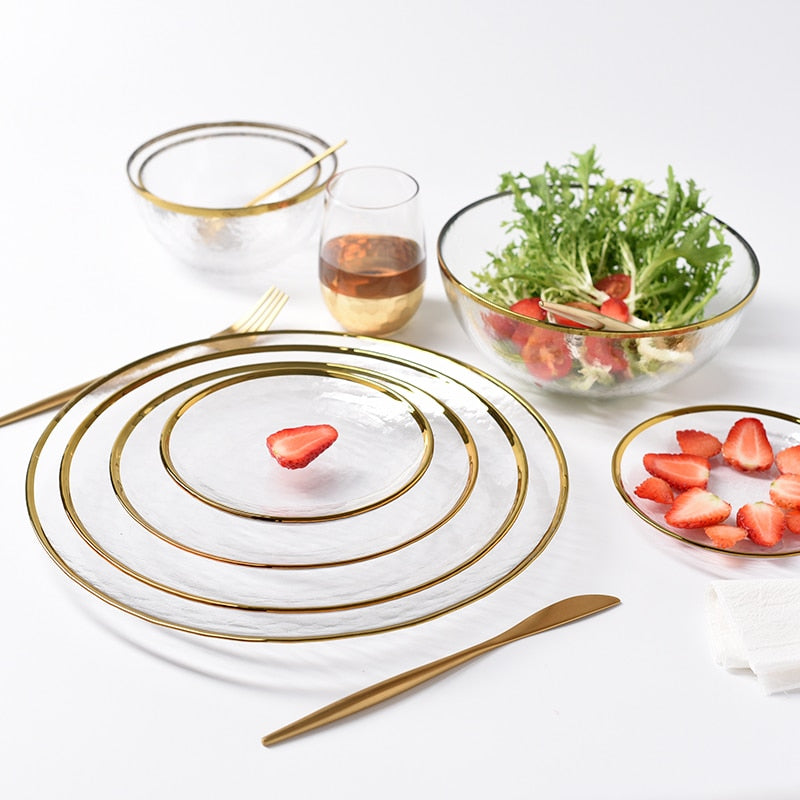 Nordic Glass Clear/Gold Dinnerware