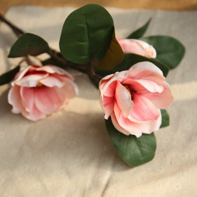 3 Head Magnolia Flower Simulation Artificial Fllower Home Decoration