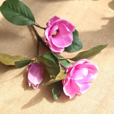 3 Head Magnolia Flower Simulation Artificial Fllower Home Decoration