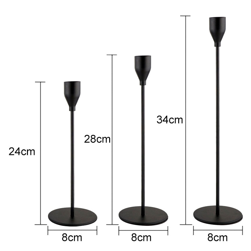 3 Pcs Metal Candle Holders Set