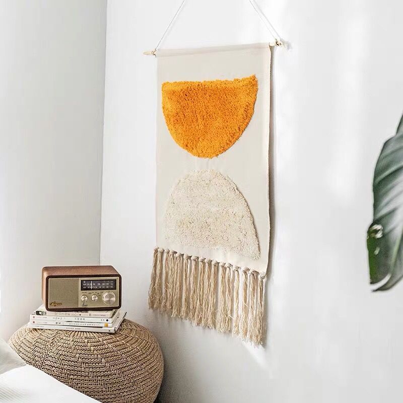 Boho Hanging Tapestry with Handmade Tassels