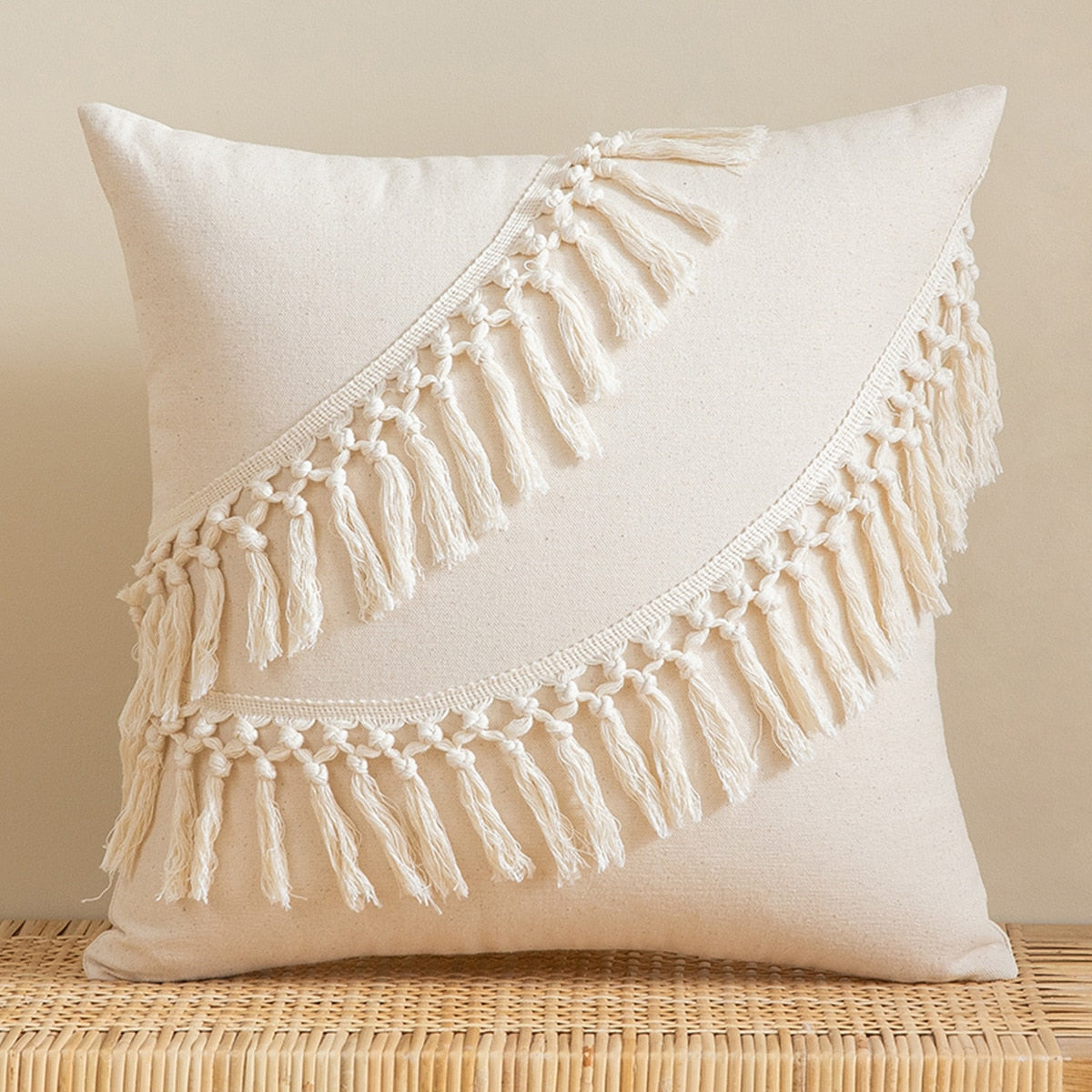 Boho Linen Cotton Pillow Cover