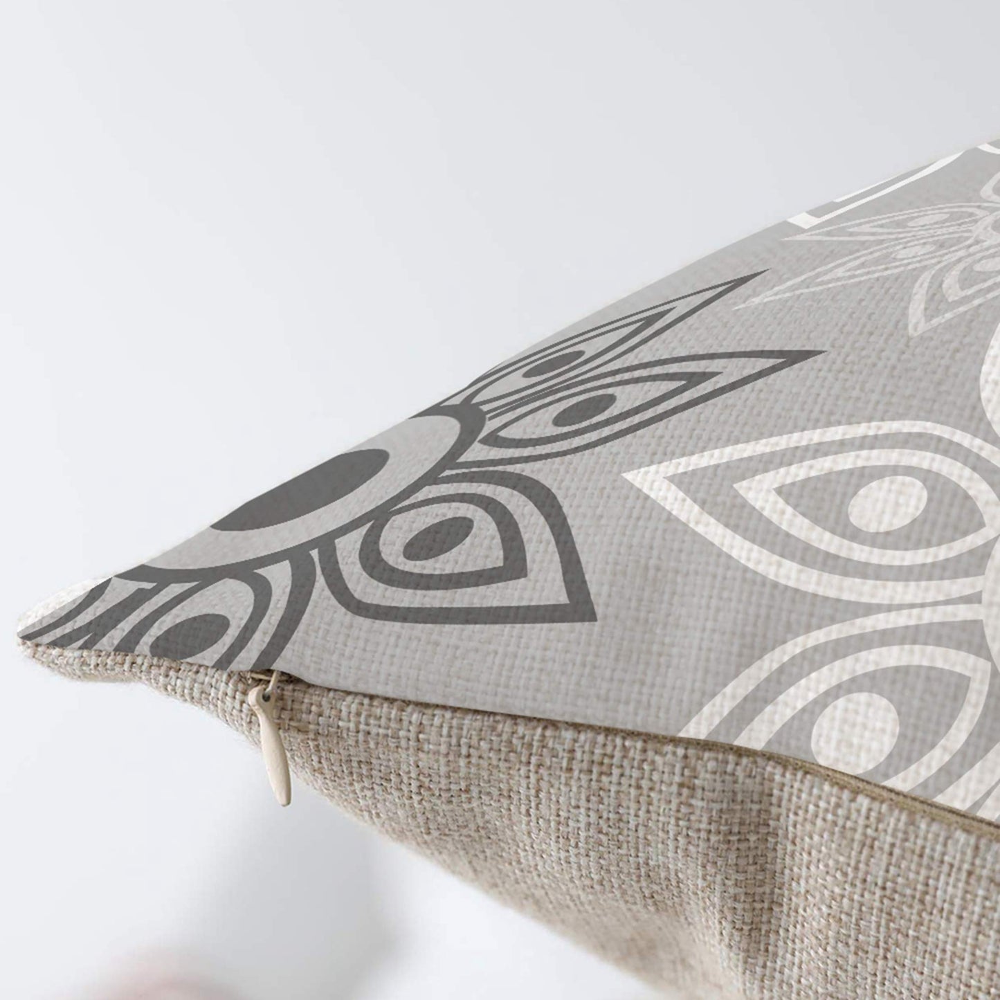 Grey Geometric Sweet Home Linen Pillow Cover