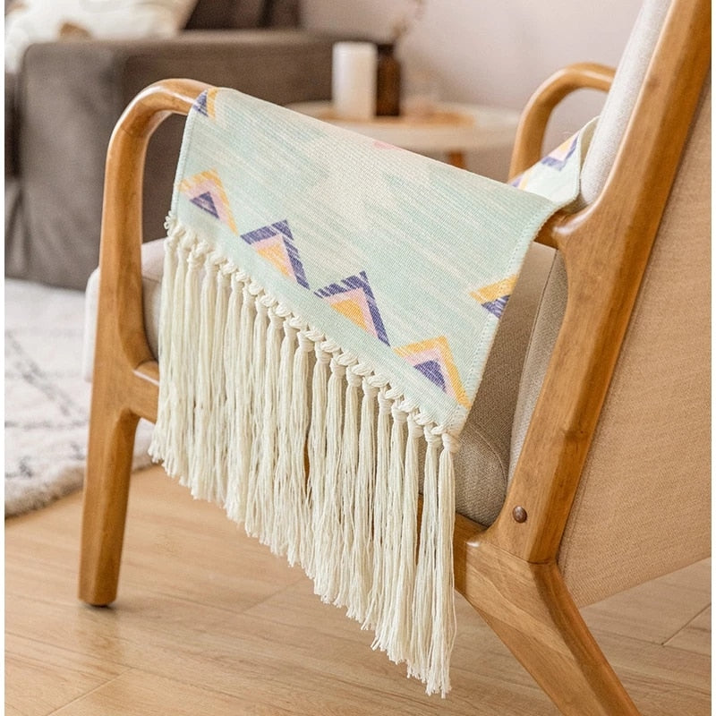 Boho Hanging Tapestry with Handmade Tassels