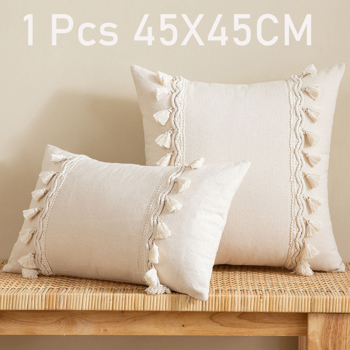 Boho Linen Cotton Pillow Cover