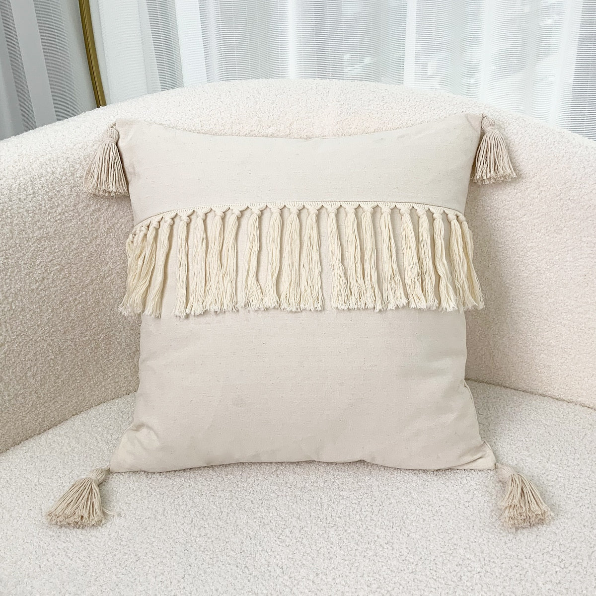 Boho Linen Cotton Pillow Cover