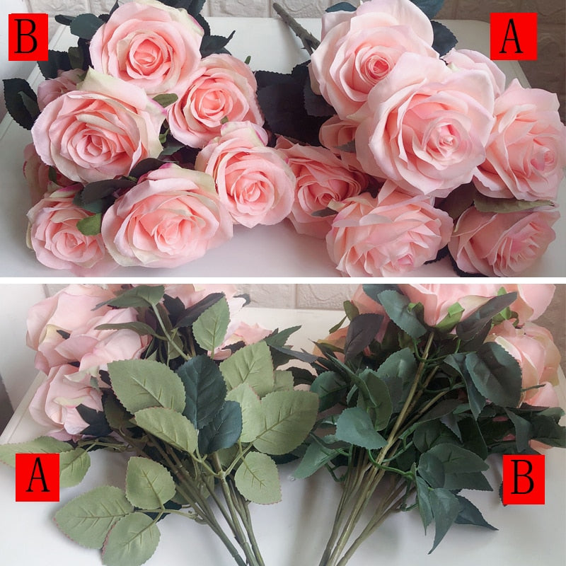 10 Heads Rose Artificial Silk Flower Bouquet