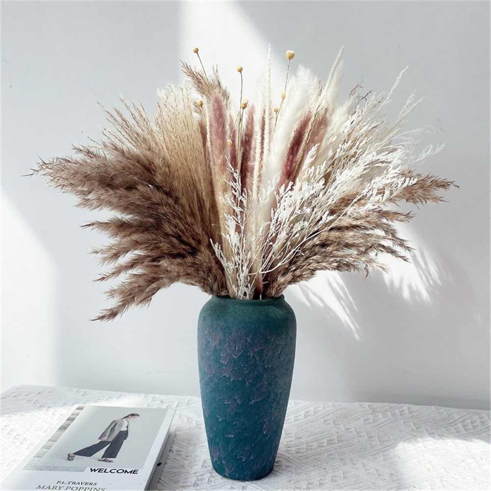 80 PCS Natural Dried Pampas Grass