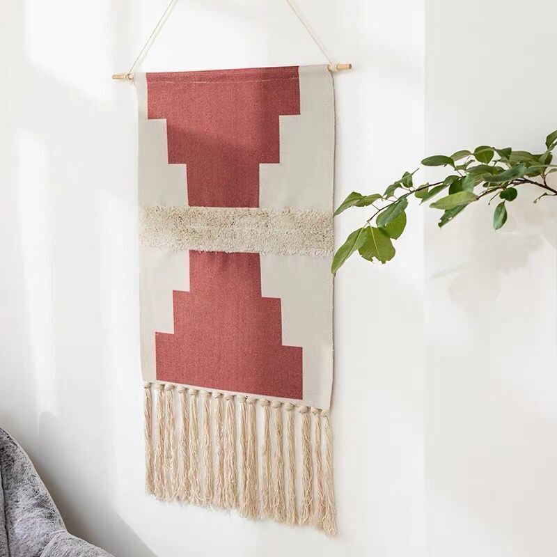 Boho Hanging Tapestry with Handmade Tassels