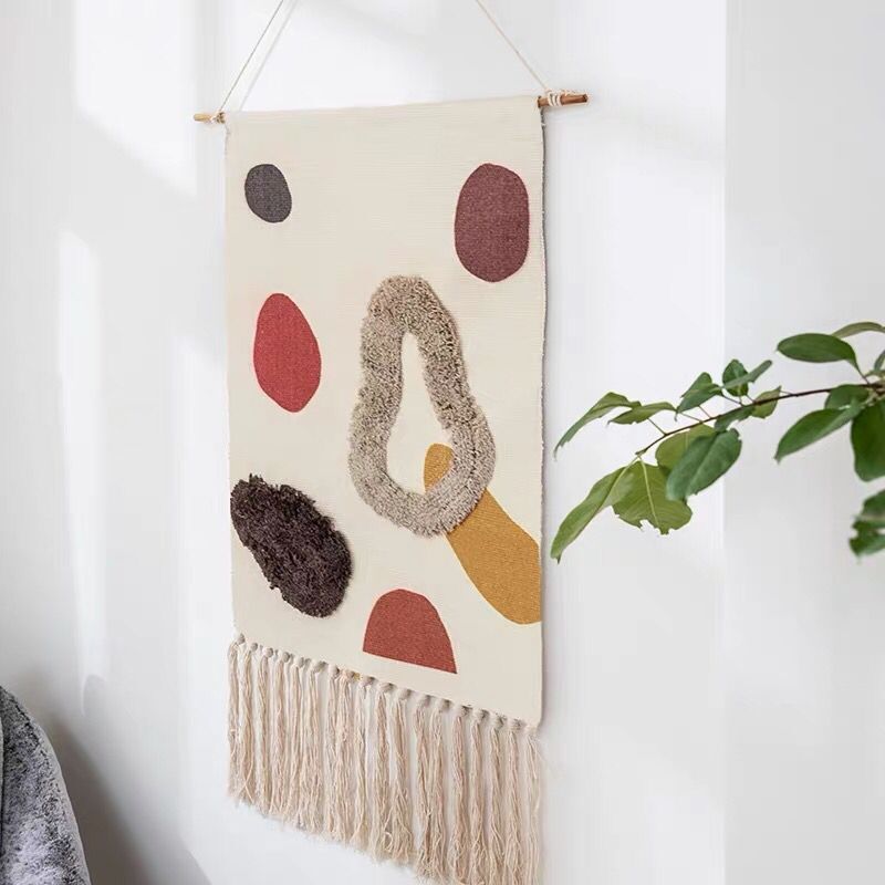 Boho Hanging Tapestry with Handmade Tassels