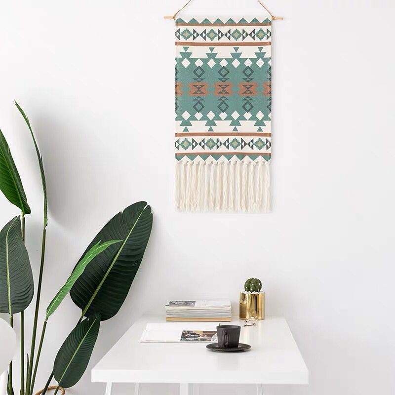 Boho Hanging Tapestry with Handmade Tassels