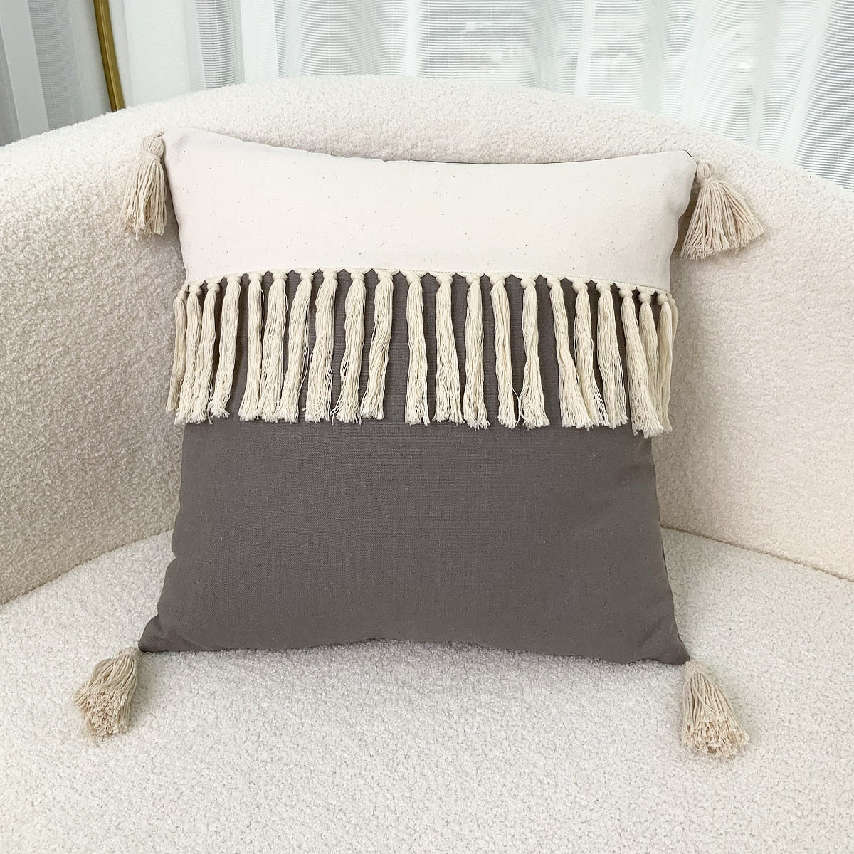 Boho Linen Cotton Pillow Cover