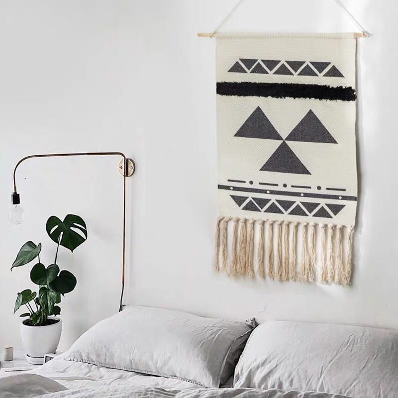 Boho Hanging Tapestry with Handmade Tassels