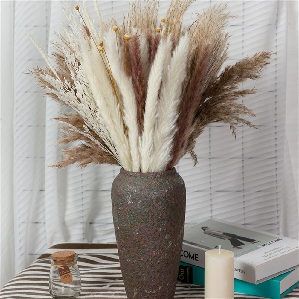 80 PCS Natural Dried Pampas Grass