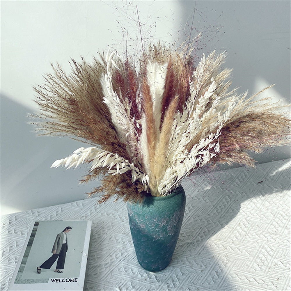 80 PCS Natural Dried Pampas Grass