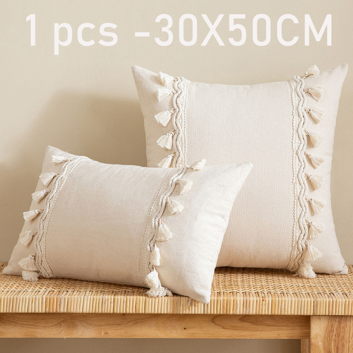 Boho Linen Cotton Pillow Cover