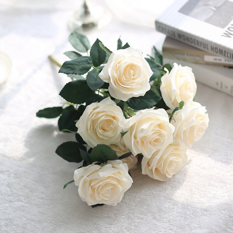 10 Heads Rose Artificial Silk Flower Bouquet