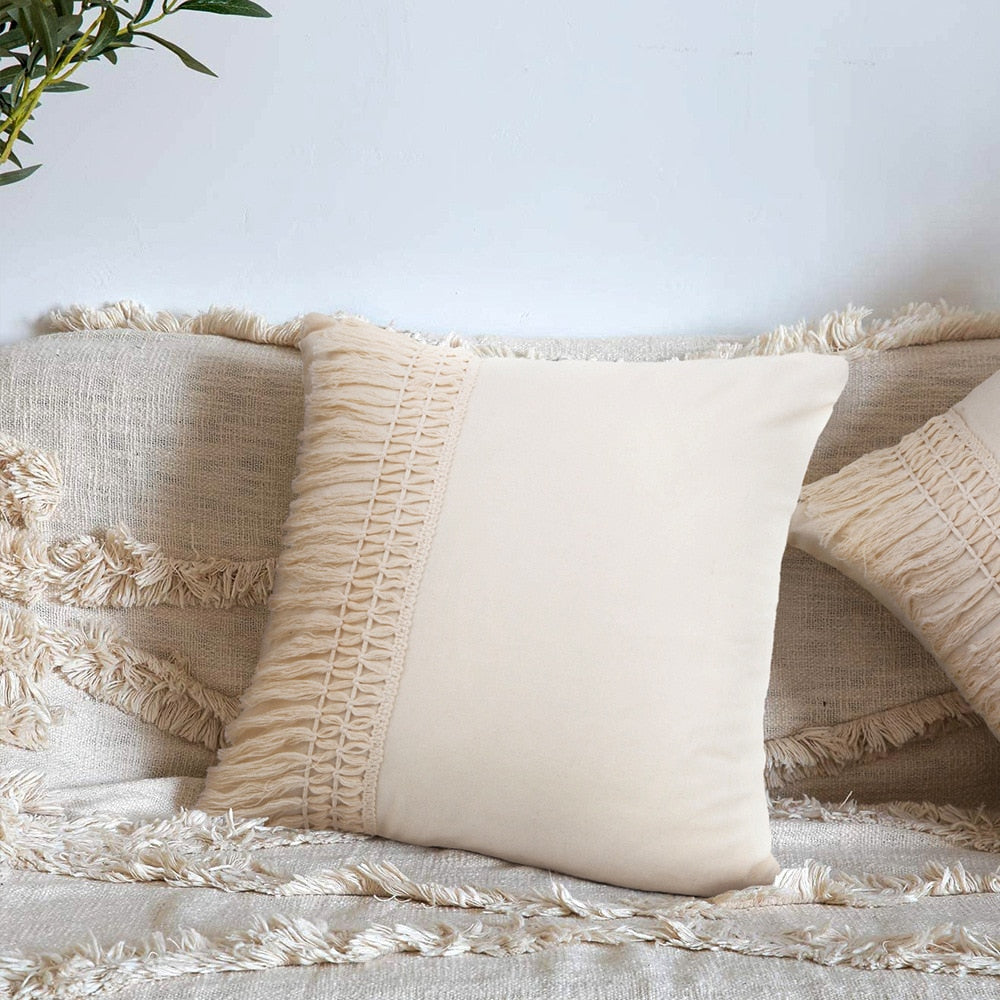 Boho Linen Cotton Pillow Cover