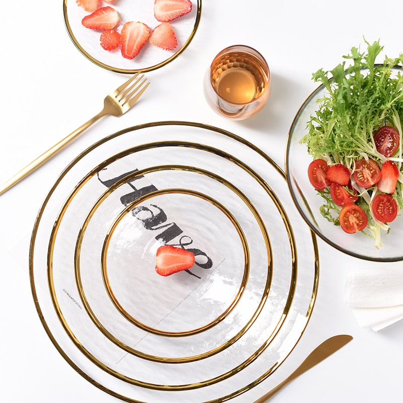 Nordic Glass Clear/Gold Dinnerware