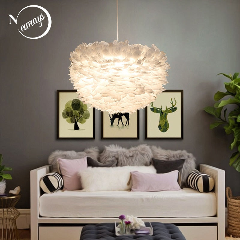 Modern Romantic Loft Goose feather Pendant Light