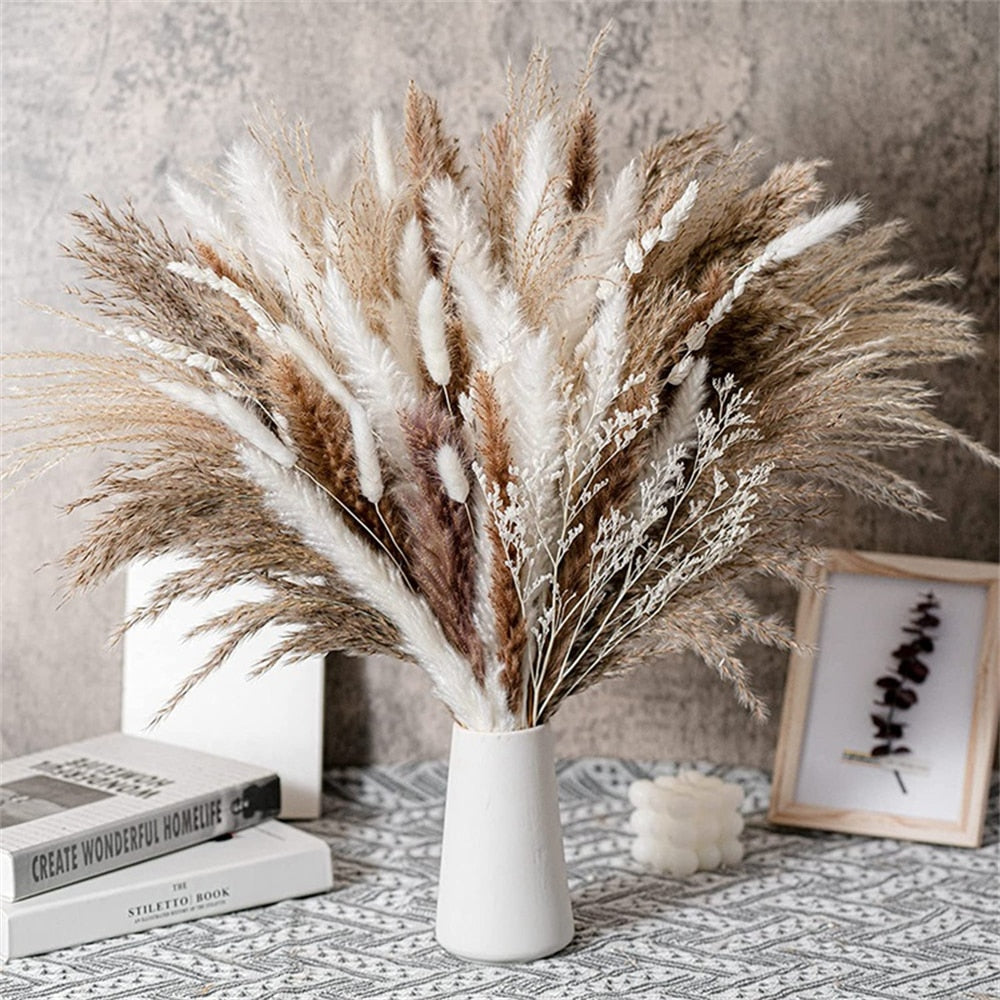 80 PCS Natural Dried Pampas Grass